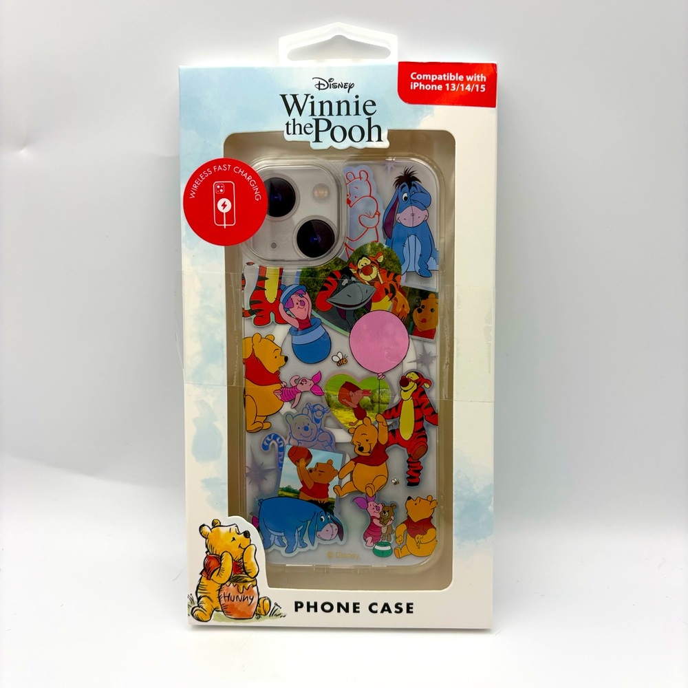 Disney Winnie the Pooh iPhone 13/14/15 Case -Clear with Colorful Pooh Characters